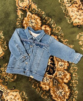 Bess Jacket denim teddy ruffles stone wash