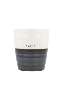 Zusss Koffiemok Smile donkerblauw/wit