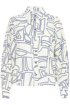 b.young  ilya blouse wit/blauw