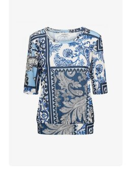 &amp;CO  Top Lucille paisley patch indigo