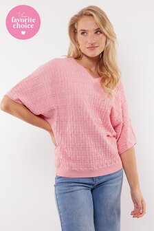 C&amp;S Flore Sweater Flower peach