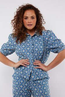 C&amp;S Sevilla blouse denim mid blue