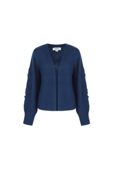 Zusss blouse lange mouw structuur  donkerblauw