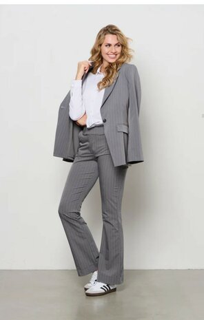 &CO Pepita blazer stripe travel grijs