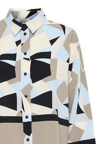 B.Young Favia blouse print blauw/creme/taupe