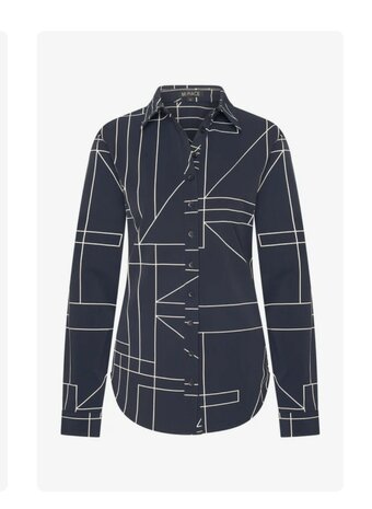 Mi PIace blouse geometric line print darkblue/kit