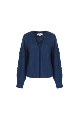 Zusss blouse lange mouw structuur  donkerblauw